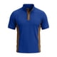 thumbnail image 4 of Ceisia Men's Loose Fit Ribbed Polo Shirt Short Sleeve Stand Collar Color Block Casual Daily Summer Tops Blue L Gifts, 4 of 4