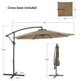 thumbnail image 5 of Sonerlic 10ft Outdoor Patio Hanging Offset Umbrella with Steel Frame for Yard,Poolside and Deck,Taupe, 5 of 7