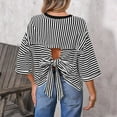 thumbnail image 4 of Vmvidoty Womens Oversized Striped T-Shirts Summer Casual Color Block Short Sleeve Tops Drop Shoulder Boxy Tees Black XL, 4 of 4