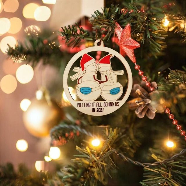 Adorno de Navidad de madera Corte digital Adorno de árbol de Navidad Regalo de Navidad Decoración del hogar Wmkox8yii gf6204