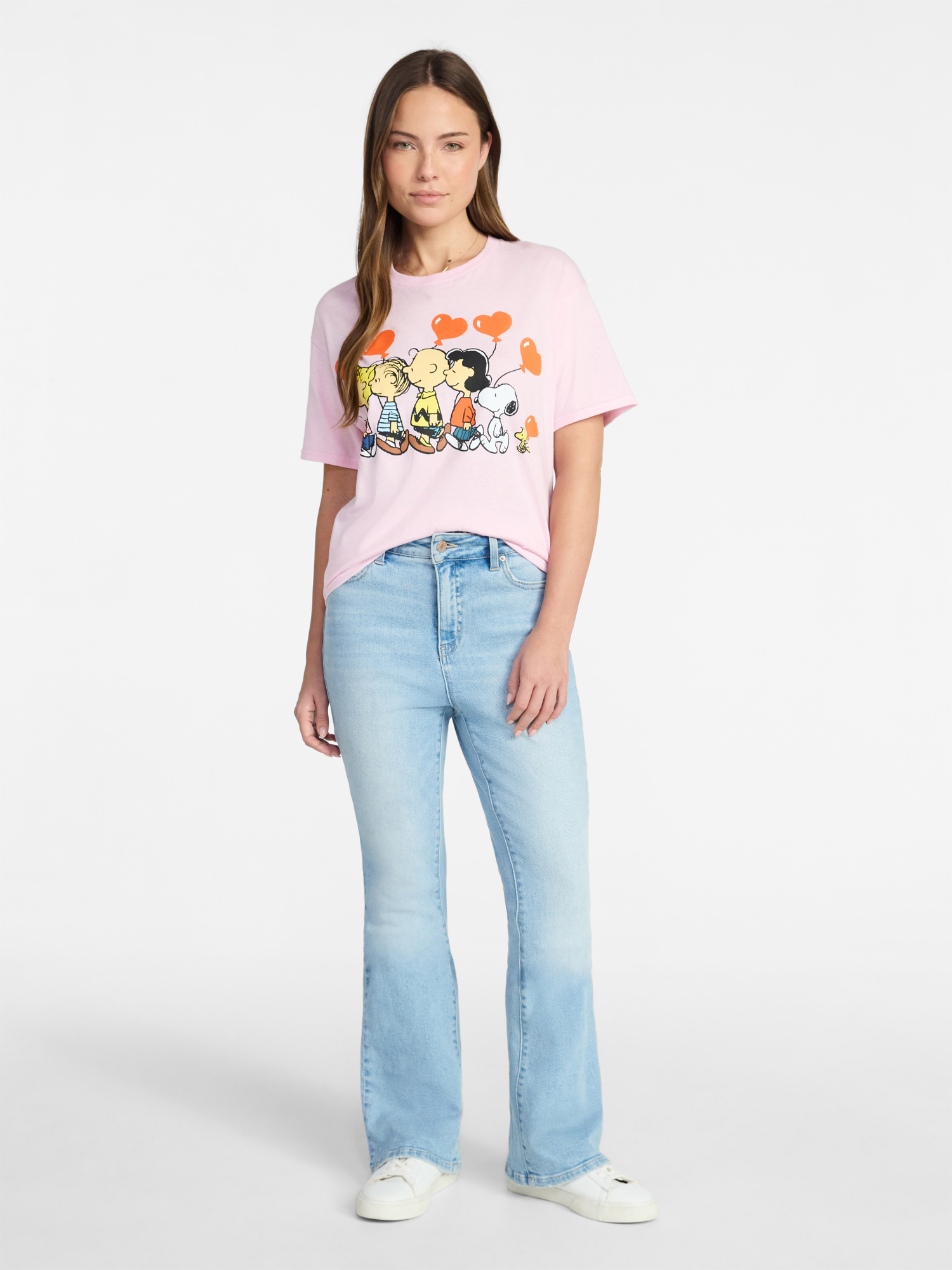 Peanuts Valentine's Day Men's and Big Men's Floating Hearts Graphic Tee, Sizes S-3XL