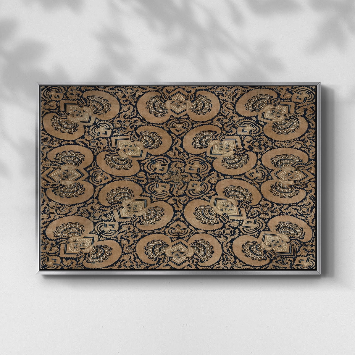 Vintage Abstract Print-III Framed in Silver Wood Gallery Wrapped Canvas 25 in. x 37 in.