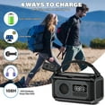 thumbnail image 5 of KOGYAS 12000mAh Emergency Weather Radio,Hand Crank Radio,Portable AM/FM/NOAA Radio with 2 Solar Panels,Multi-Function Solar Radio with Flashlight Reading Lamp SOS,Compass,Power Bank(Gray), 5 of 6