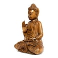 thumbnail image 5 of Wooden Serene Sitting Buddha "Vitarka Mudra" Statue Handmade Meditating Sculpture Figurine Home Decor Accent Handcrafted Art Modern Oriental Decor Size: 12" tall x 10" wide x 5" deep, 5 of 8