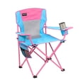thumbnail image 6 of Macsports Oversized Armchair with Cupholders, Blue with Pink Accents and Frame, 6 of 10