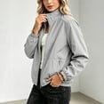 thumbnail image 4 of LUVDA Womens Lightweight Jacket Full Zip Stand Collar Long Sleeve Casual Windbreaker with Zipper Pockets for Travel & Hiking, 4 of 7