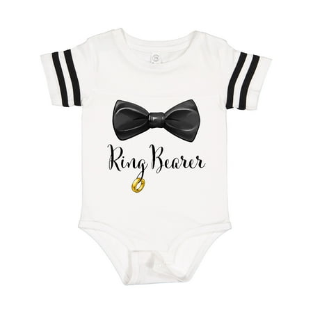 

Inktastic Ring Bearer- Black Bow Tie Gift Baby Boy Bodysuit