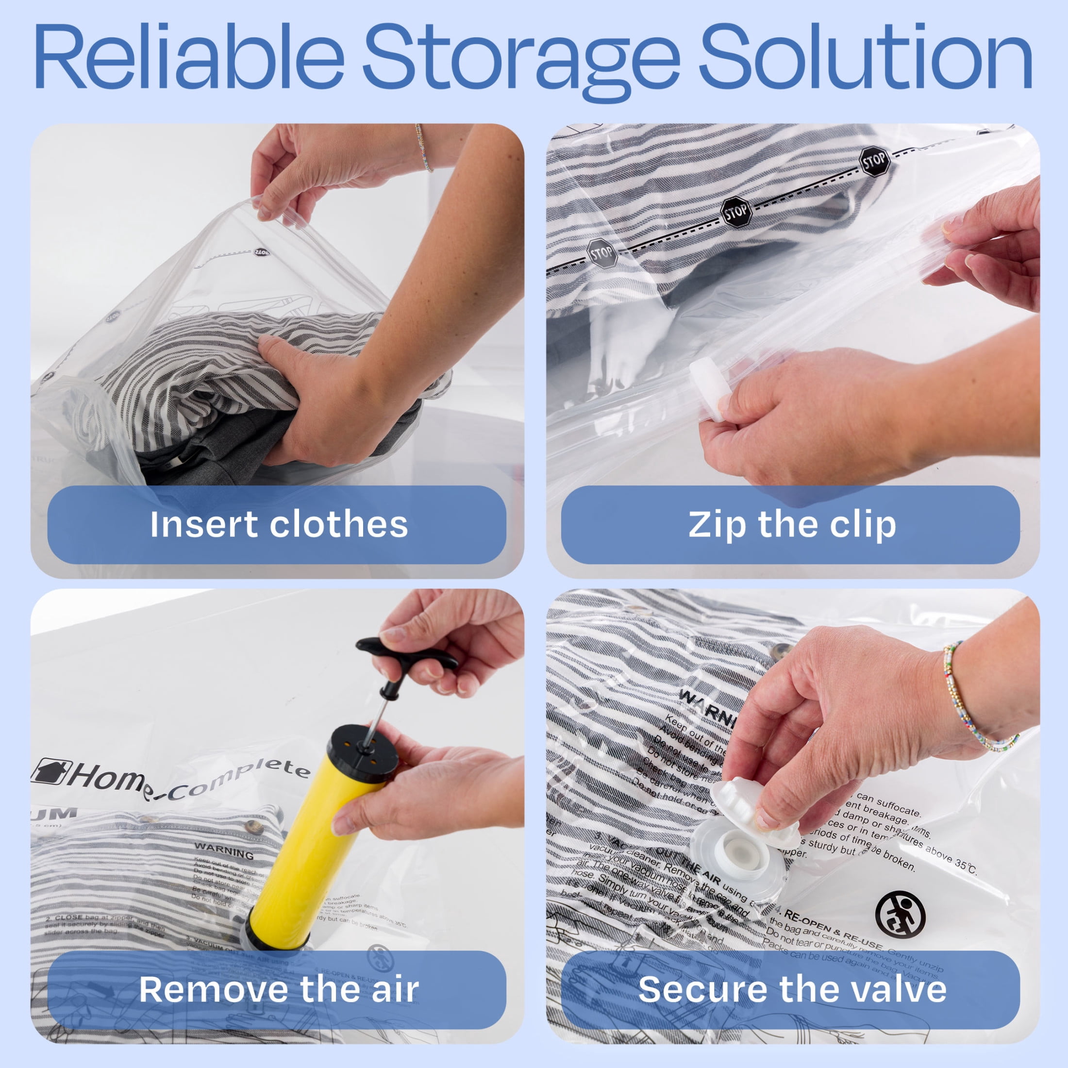 Everyday Home Vacuum Seal Space Saver Storage Bags - 25 Pack with