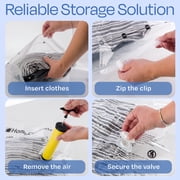 Home-Complete 25 Vacuum Storage Bags with Pump for Storing Clothes (Clear)