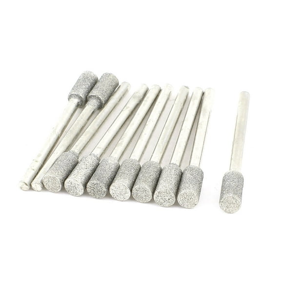 Unique Bargains 10 Pcs Cylindrical Nose Diamond Mounted Point Grinding Bit 3mm x 5mm