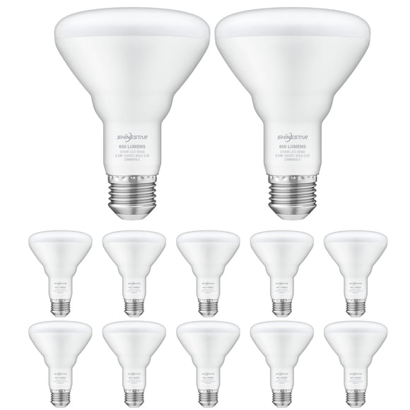 SHINESTAR Lot de 12 Ampoules de Projecteur d'Intérieur, Ampoule Encastrée DEL BR30 Équivalente 65 W à Intensité Réglable, 2700 K Blanc Chaud Doux, Base Standard E26 f