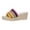 A, variant on Platform Wedge Sandals for Women Summer Open Toe Espadrilles Color Block Braided Band Fashionable Slip on Slides Beige Size 6.5