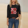 thumbnail image 7 of Ailaofu Womens 3/4 Sleeve Crew Neck Valentine T Shirts Love Heart Printed Graphic Tee Tops, 7 of 7