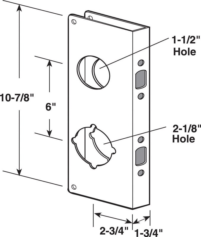 Prime Line Lock And Door Reinforcer Entry 2 1 8 In 3 7 8 In X 9