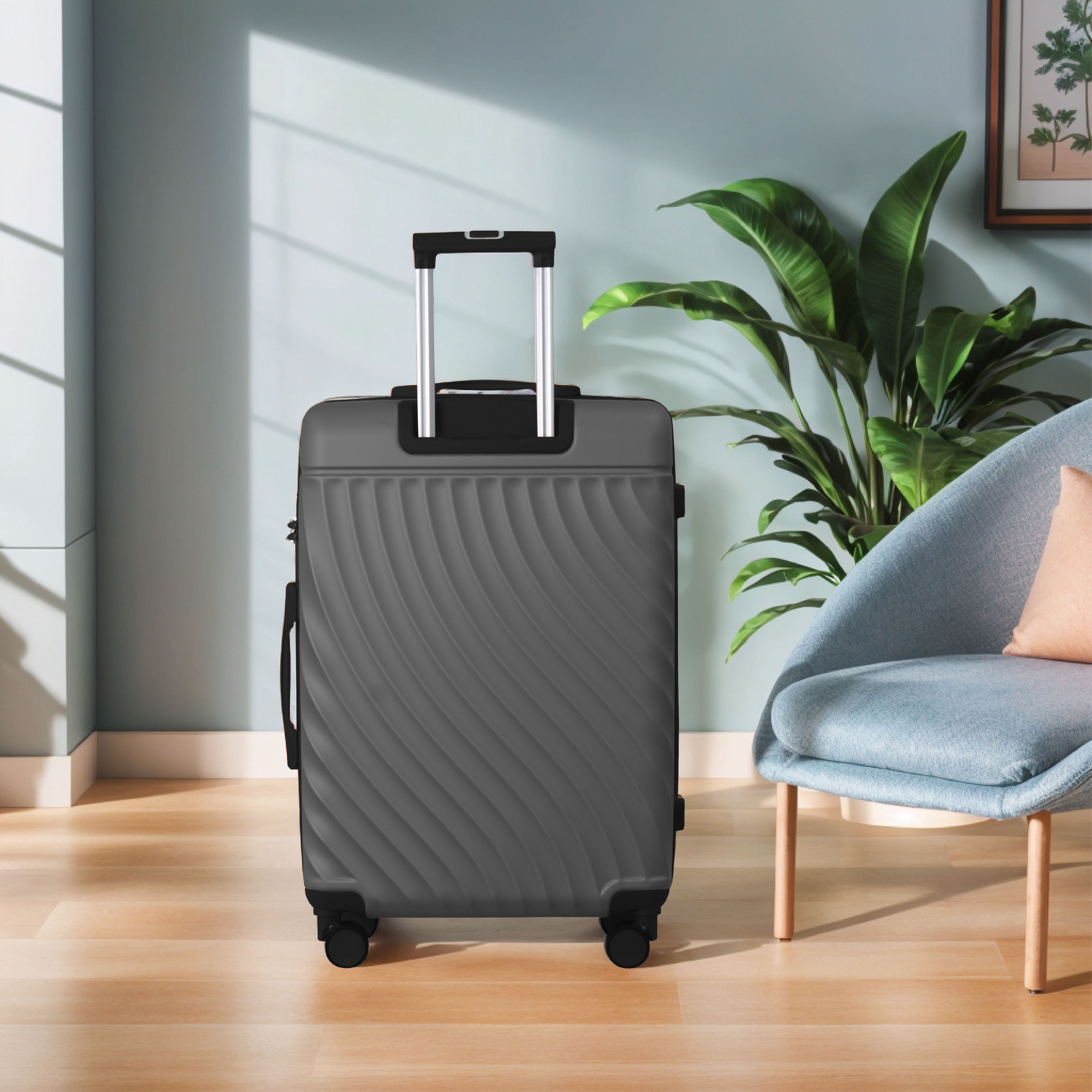 MAYEERTY 3-Piece ABS Luggage Set – Spinner Wheels, TSA Lock, Durable Suitcases, Ash Gray