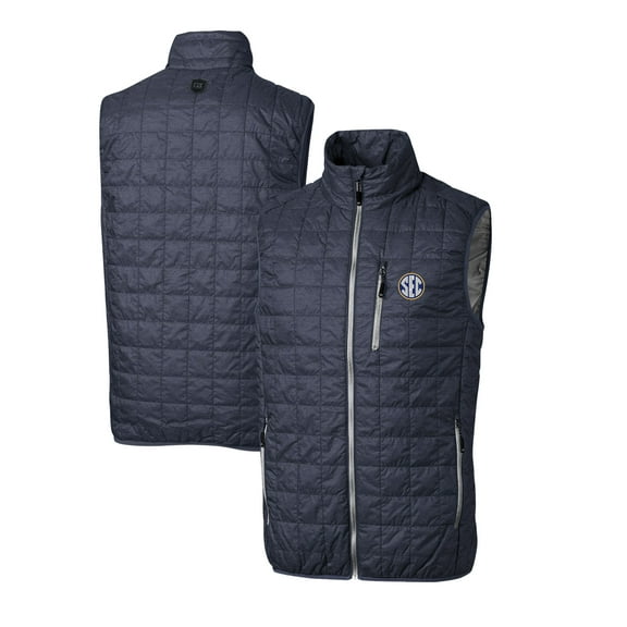 Men's Cutter & Buck  Anthracite SEC Gear Rainier PrimaLoft Eco Insulated Full-Zip Puffer Vest