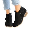 thumbnail image 1 of De las Mujeres Tacón de Bloque Botines Cremallera Chelsea Botines Zapato, 1 of 3