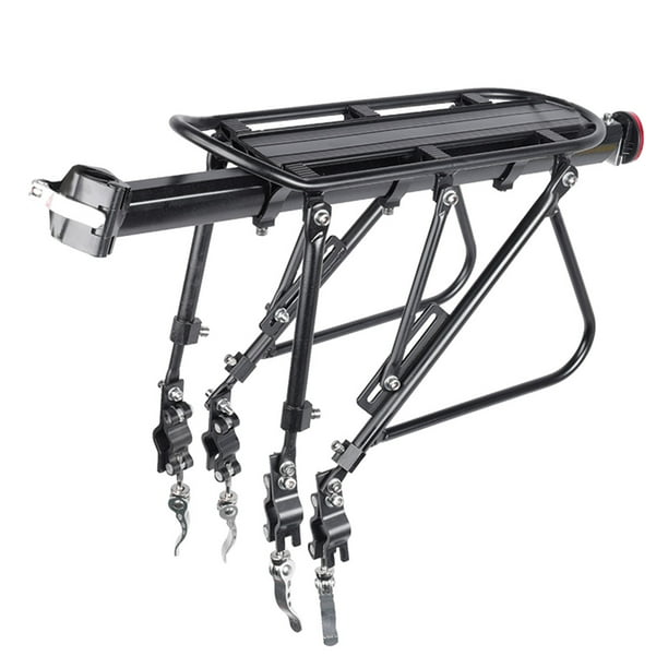 Naiovety Portaequipajes trasero de aleación para bicicleta de montaña, doble varilla, soporte reflectante ajustable de altura resistente para bicicleta Ciclismo Montaje rápido completo Naiovety OD021892-02