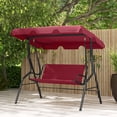 thumbnail image 4 of Gymax 3-Person Outdoor Patio Swing Chair w/ Adjustable Canopy & Removable Cushion, 4 of 10