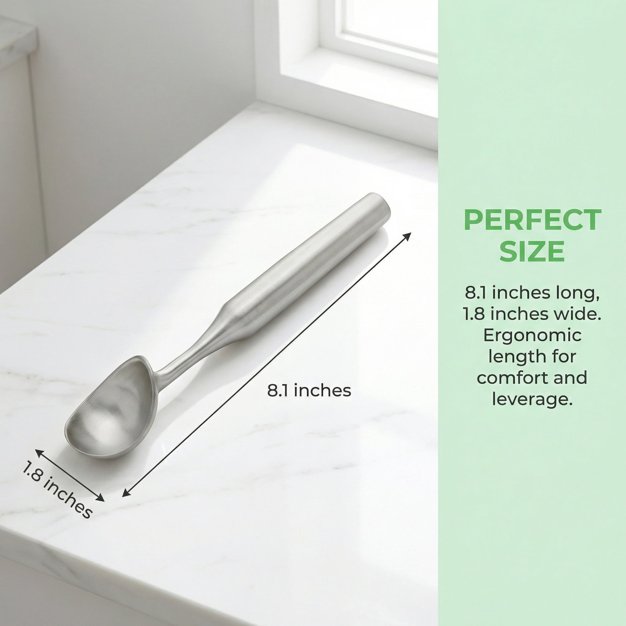 Unique Bargains Stainless Steel Ice Cream Scoop for Use and Cleaning Silver 8.1in
