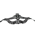 thumbnail image 3 of Black Costume Face Cover Party Hollow Lace 22cmx8.5cm, 3 of 7