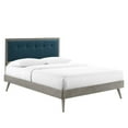thumbnail image 1 of Modway Willow Lit Plateforme Grand en Bois avec Pattes Évasées Gris/azur, 1 of 11