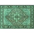 thumbnail image 1 of Ahgly Company Machine Washable Indoor Rectangle Persian Turquoise Blue Traditional Area Rugs, 6' x 9', 1 of 4