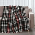 thumbnail image 2 of General Flannel Blanket 70x80in (Vertical Style) Plaid Red/Grey Black, 2 of 8