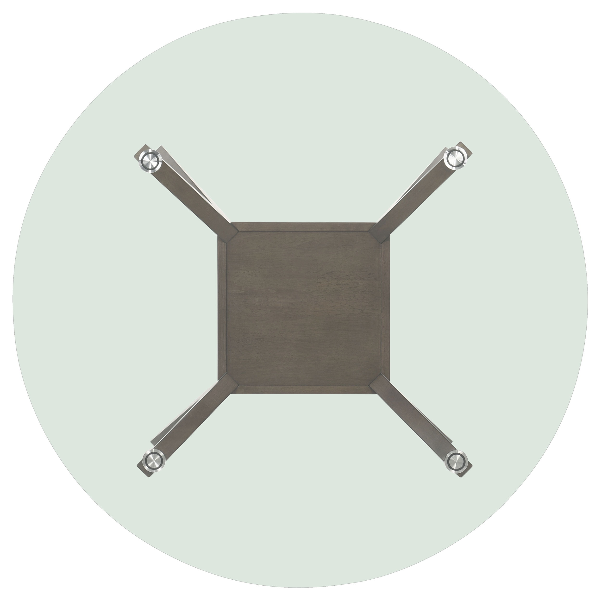 Paxton Round 48-inch Glass Top Wood Dining Table Brown