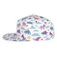 thumbnail image 3 of Daiia Dinosaur print Flat Bill Hats Flat Brim Trucker Cap Baseball Cap Adjustable Classic Low Profile Hat Unconstructed Plain Cap, 3 of 9