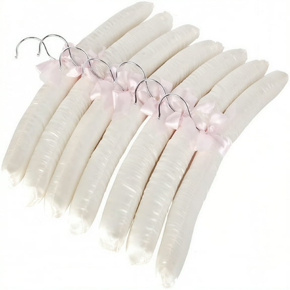 LAMIRO Anti Slip Padded Hanger,Extra Large Heavy Duty Satin Covered Coat Hangers for Women's Clothing,Soft Plush,No Shoulder Bump,Durable Quality for Wedding Dresses,Evening Wear
