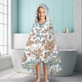 thumbnail image 6 of White Pioneer Flower and Paisley Pattern Hooded Bath Towel，60"x35" for Ages 3 To 12 Kids, Quick Dry Lightweight Soft Microfiber Hood Beach Towel Cover Up for Kids, 6 of 7