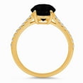thumbnail image 2 of 2.21 ct Oval Cut Natural Onyx Solitaire with Simulated Diamond Accents 18K Yellow Gold Womens Engagement Ring, 2 of 6