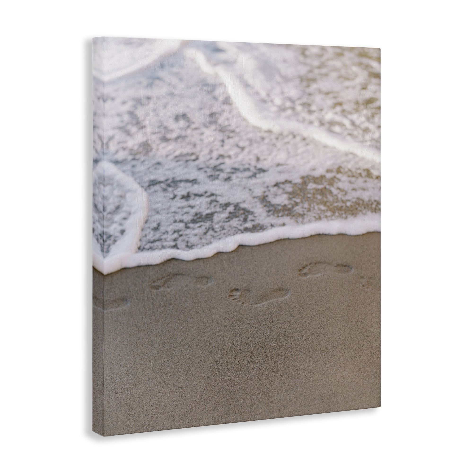 Stupell Industries Ocean's Edge Footprints Coastal Photography Gallery Wrapped Canvas Art Print Wall Art, 36 x 48