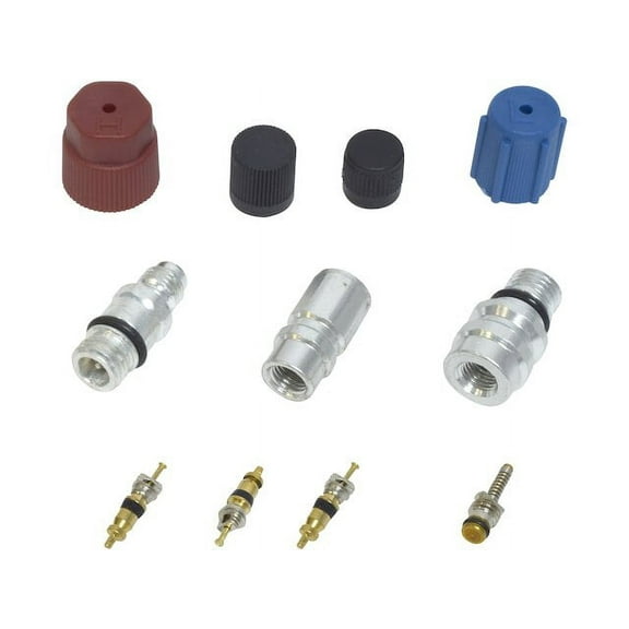 A/C System Valve Core and Cap Kit - Compatible with 1988 - 1993 Cadillac DeVille 1989 1990 1991 1992