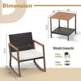thumbnail image 2 of Patio Furniture Set,  3 Pieces Patio Set with Rattan Rocking Chairs with Coffee Table and Cushions Included, Wicker Bistro Conversation Sets, Brown and Beige, 2 of 7