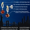 thumbnail image 2 of Gem Stone King 925 Silver and 10K Yellow Gold Red Garnet and White Lab Grown Diamond Dangle Earrings for Women | 1.05 Cttw | Gemstone January Birthstone | Round 4.5MM, 2 of 6