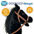 thumbnail image 2 of Playful Minds: Stick Pony - Midnight - Black, 34" Wood Stick Ride-On, 12" Plush Horse Head, Realistic Animal Sounds, Bridle & Reins, 3D Eyes, Kids 3+, 2 of 8