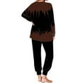 thumbnail image 5 of VBTAPA Women's Color Block 2 Piece Tracksuit Crewneck Long Sleeve Tops Jogger Sweatpants Casual Sports Outfits Matching Lounge Sets with Pockets Prime Sales of The Day Brown XXXL, 5 of 8