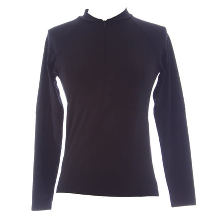 Underwear Zip Collar Shirt - BODY UP by Be Up Women's Fish 1/2 Zip Collared Athletic Top Black NEW