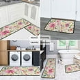 thumbnail image 6 of Spring Wild Flowers Vintage Floral Kitchen Mats for Floor 2 Piece Set Cushioned and Non-Skid Washable Floor Backing Mat for Home Kitchen Decor or Office 17x29+17x47 Inch Black Edge, 6 of 7