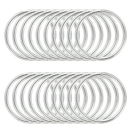 Uxcell 120 Pcs Metal Hoop Rings for Craft 0.9 Inch Floral Wreath Macrame Hoops Dream Catcher Rings for DIY Crafts Macrame Plant Hangers, Silver