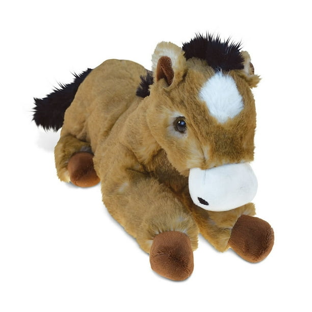 sit on plush horse