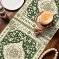 thumbnail image 5 of Vintage Ethnic Floral Table Runner, Green Classical Bohemian Style Cotton Linen Kitchen Table Decoration Washable Dining Tabletop Runners for Home Party Decor 13x120 Inches, 5 of 9