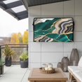 thumbnail image 2 of Outdoor TV Cover 68x42x4.5in, Abstract Flowing Marble Fluid Art Weatherproof TV Screen Protector with Zipper, Green Gold Lines Outside Television Cover Fits Up to 70-75", 2 of 9