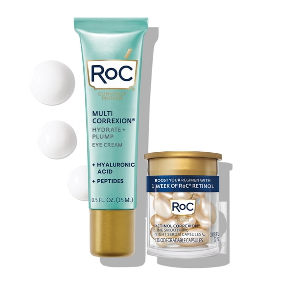 Set de cuidado de la piel RoC Multi Correxion crema para ojos con ácido hialurónico