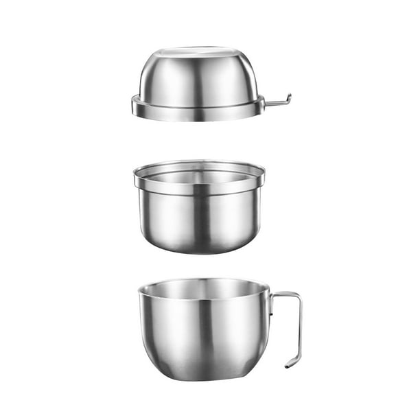 Tazón de fideos instantáneos con tapa, práctico recipiente para refrigerios para acampar, apartamento y hogar. Cuenco con rejilla para platos