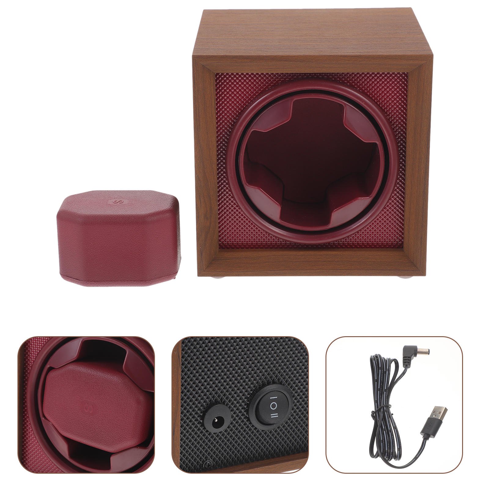HOOWIFFY Automatic ABS Watch Winder for Men, Compact 13.5 x 13 cm, Scratch-Resistant, Smooth Rotation, 1 Set Design