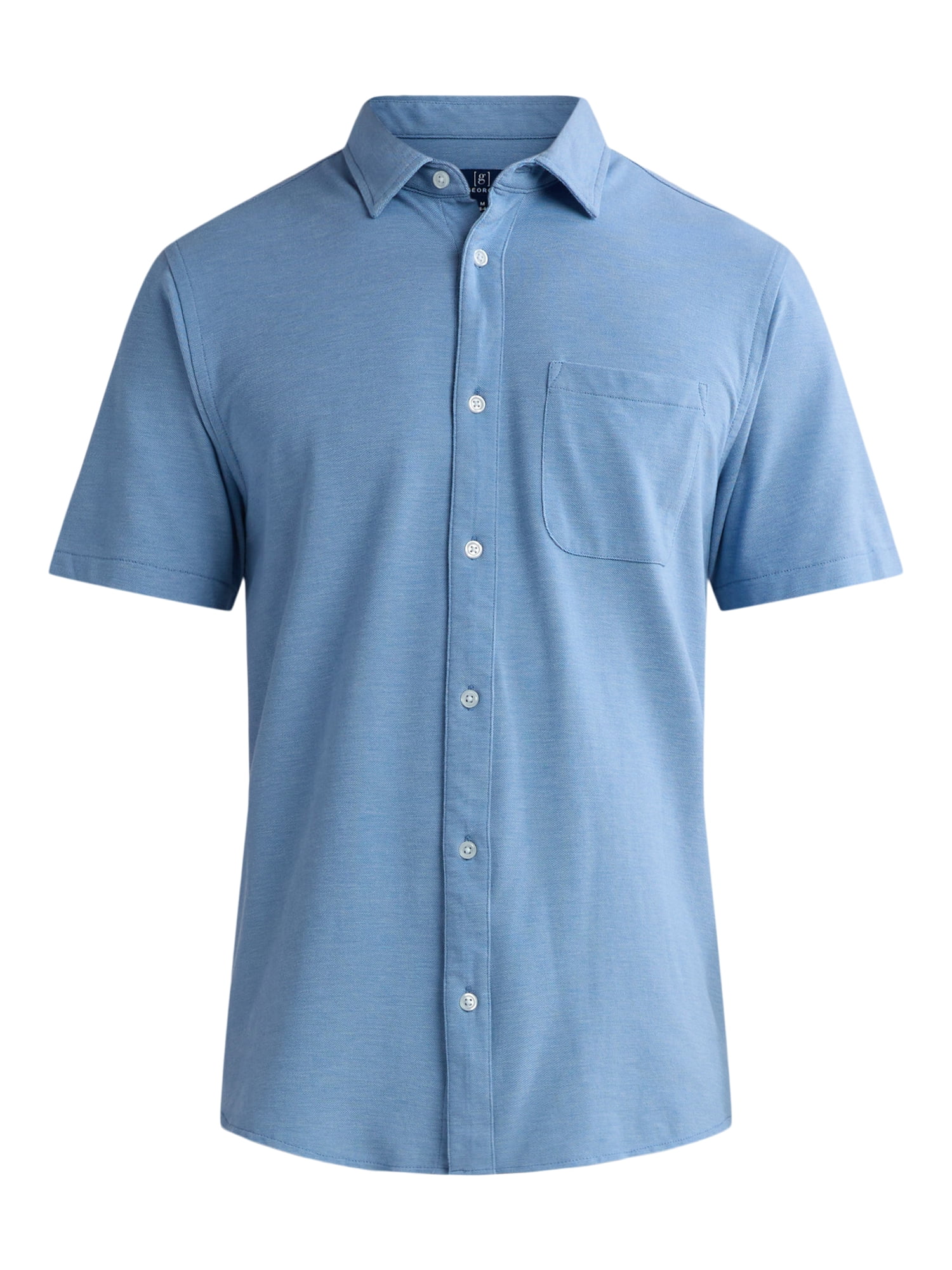 George Men's Knit Botton Down Shirt, Sizes XS-3XL
