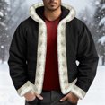 thumbnail image 2 of Men's New Fleece-Lined Hooded Cardigan Hoodie - Black L, 2 of 6